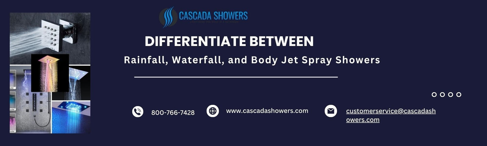 Differentiate Between Rainfall, Waterfall, and Body Jet Spray Showers