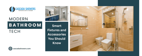 Modern bathroom upgraded with smart mirror and LED lighting.