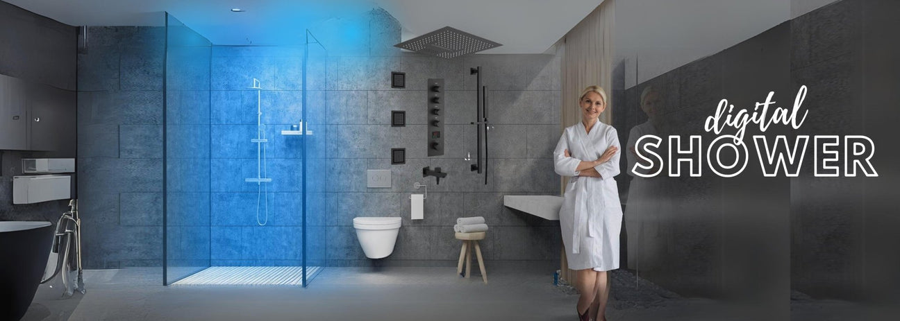 Digital Shower - Cascada Showers. digital shower control, digital shower, digital shower system, waterfall shower, rain shower system, rainfall shower system, luxury shower, waterfall shower system, luxury shower system, and high end shower systems