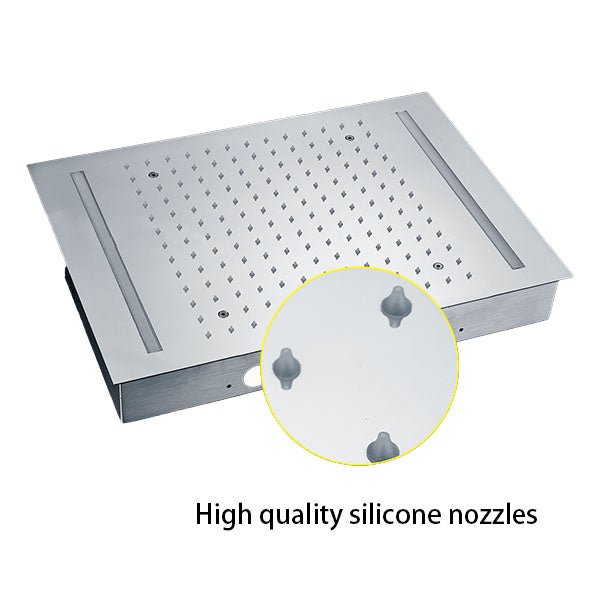 14"x20" LED Recessed Rainfall Shower Head - Cascada Showers