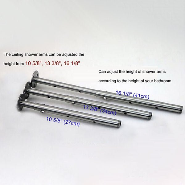 Ceiling mount arms included with rainfall shower head