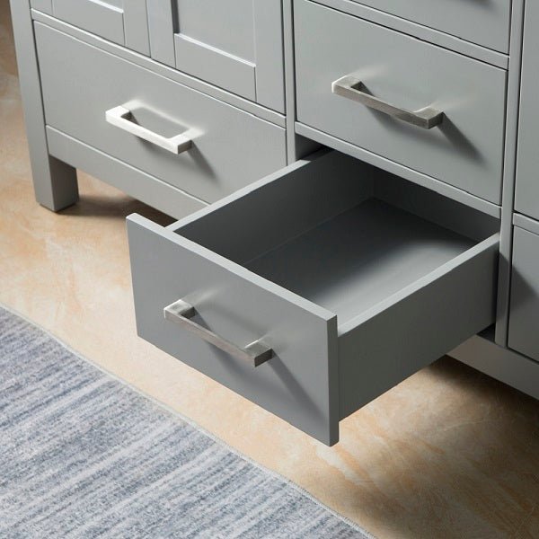 60" Freestanding Vanity with Double Sink & Marble Top by Cascada Showers