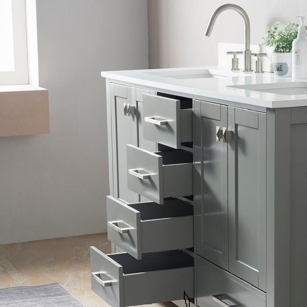 60" Freestanding Vanity with Double Sink & Marble Top by Cascada Showers