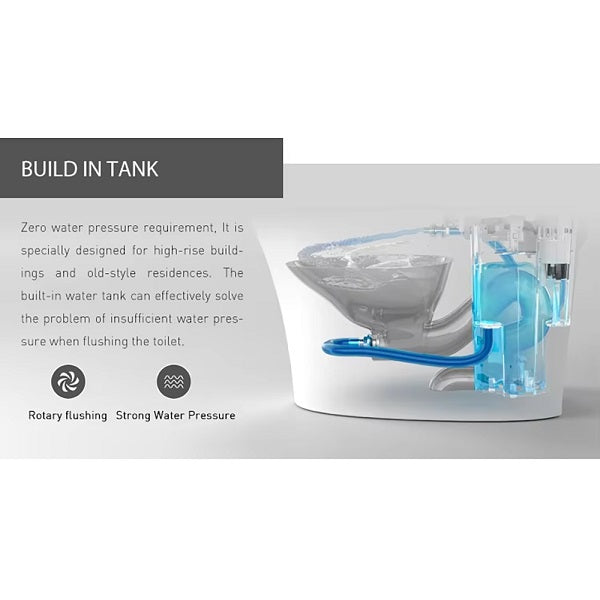 Cascada Florence Smart Bidet Toilet, ADA, Auto Open Lid & Heated Wash System