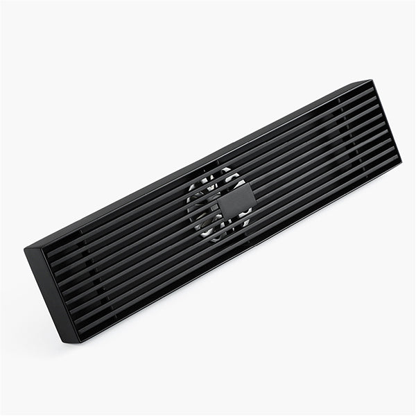 Durable 304 stainless steel linear floor drain in matte black with complete install kit