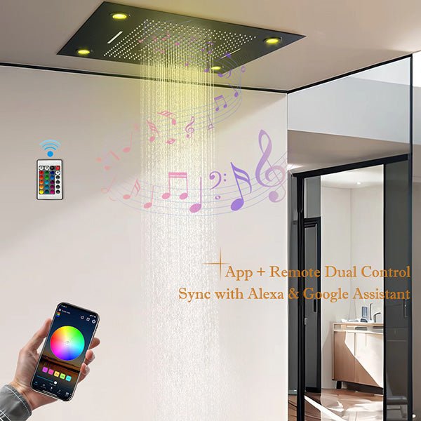 Alexa and Google Assistant compatible smart LED shower head