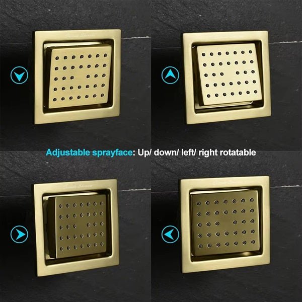 Cascada 4" Square (34-Nozzle) Body Spray Jet Shower