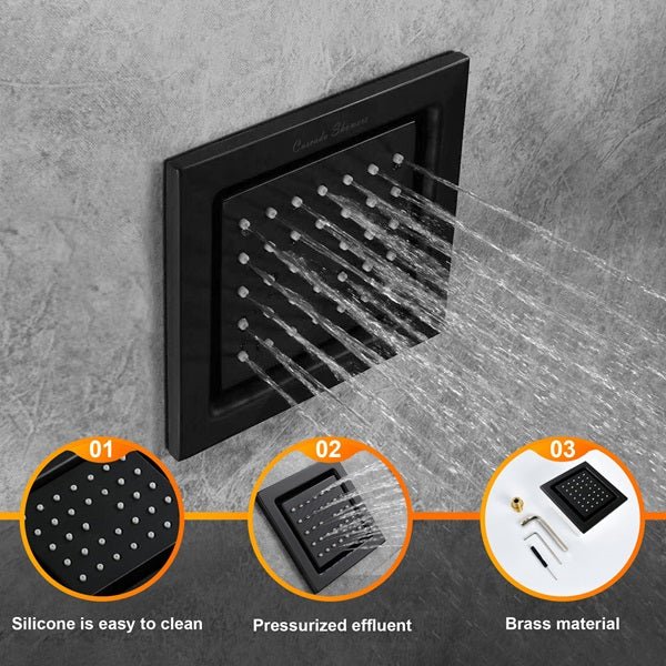 Cascada 4" Square (34-Nozzle) Body Spray Jet Shower