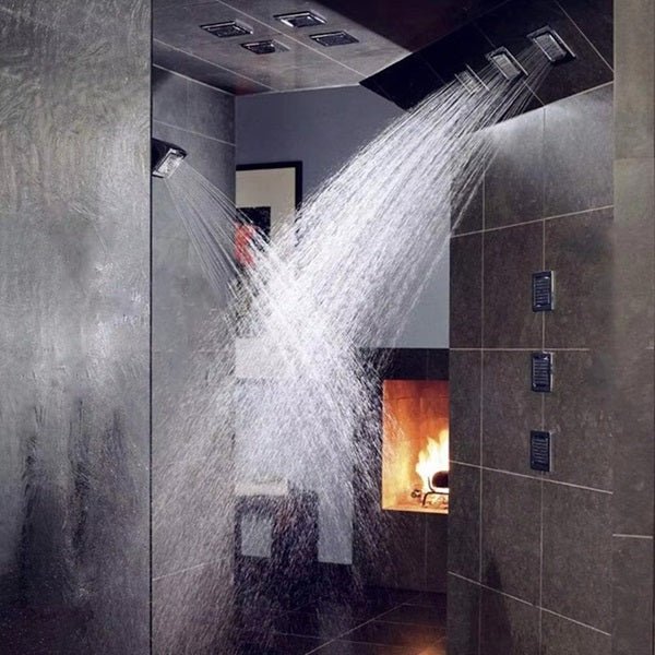 Cascada 4" Square (34-Nozzle) Body Spray Jet Shower