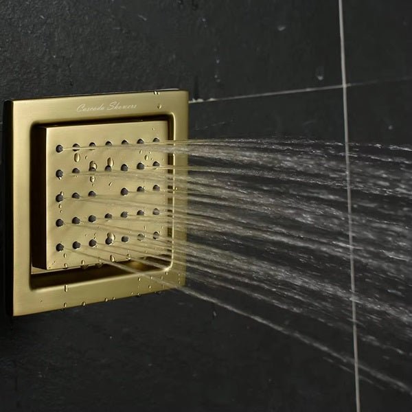 Cascada 4" Square (34-Nozzle) Body Spray Jet Shower