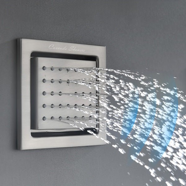 Cascada 4" Square (34-Nozzle) Body Spray Jet Shower