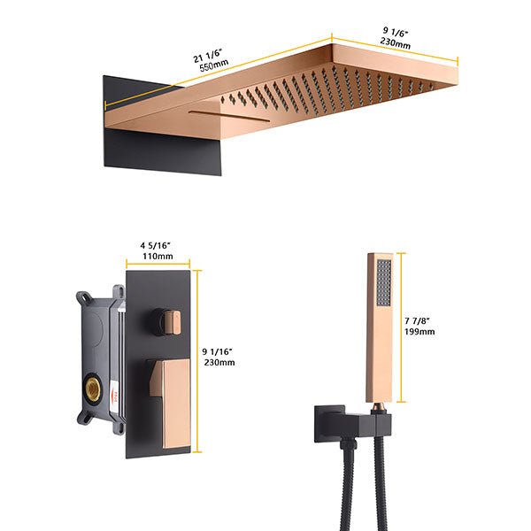 Cascada 9”x22” Contemporary shower system
