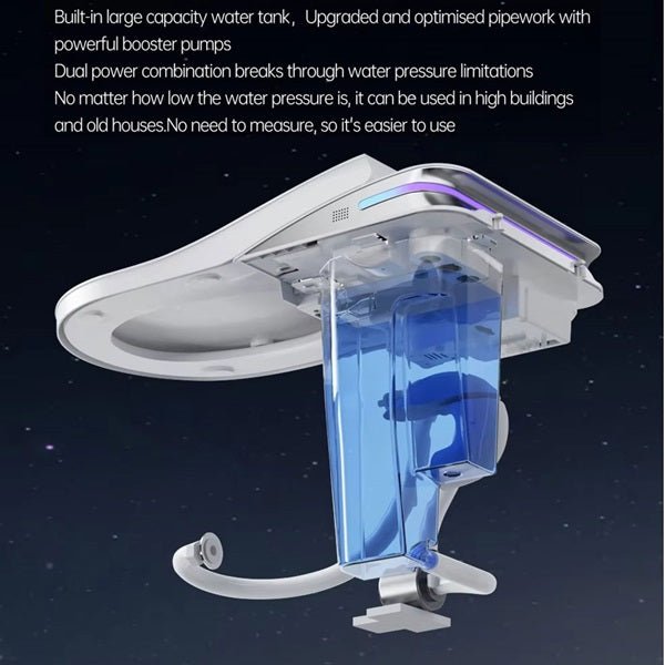 Water pump with blue liquid on a dark background