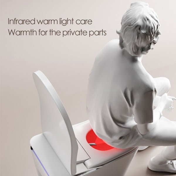 Person using a medical device with infrared warm light care feature on a plain background