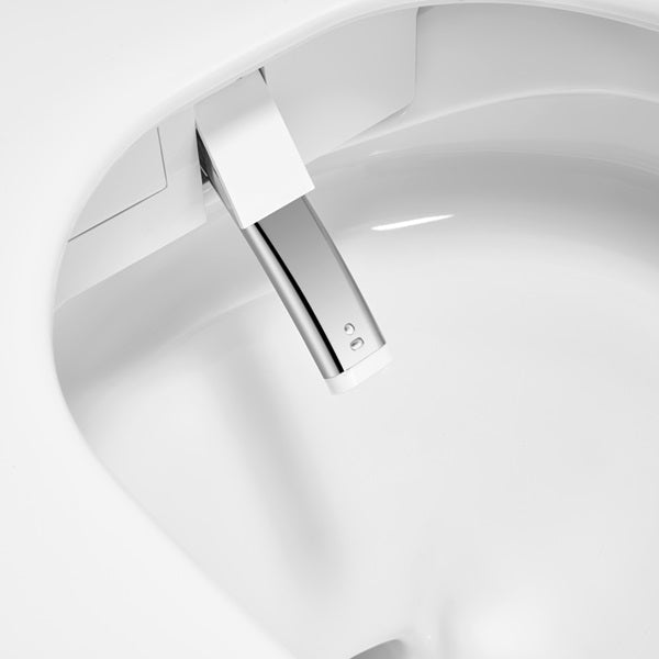 Oscillating rear wash on Annecy smart toilet with moving nozzle for thorough spa-style cleaning coverage