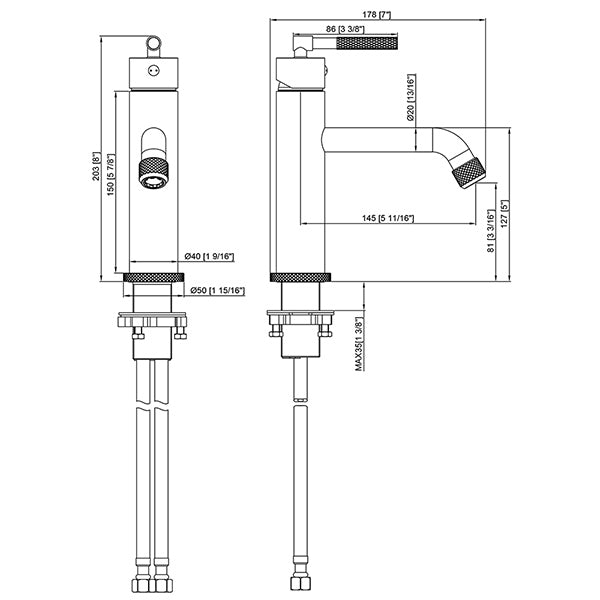 Cascada Arezzo Single Handle Bathroom Sink Faucet (Hot & Cold) - Cascada Showers