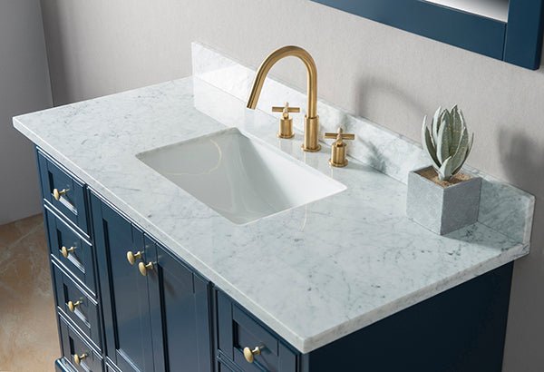 Cascada Arizona 48" Freestanding Bathroom Vanity With White Carrara Marble Countertop