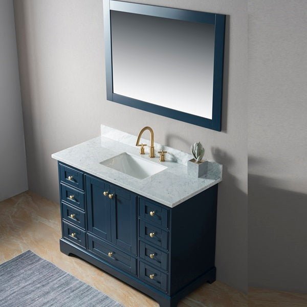 Cascada Arizona 48" Freestanding Bathroom Vanity With White Carrara Marble Countertop