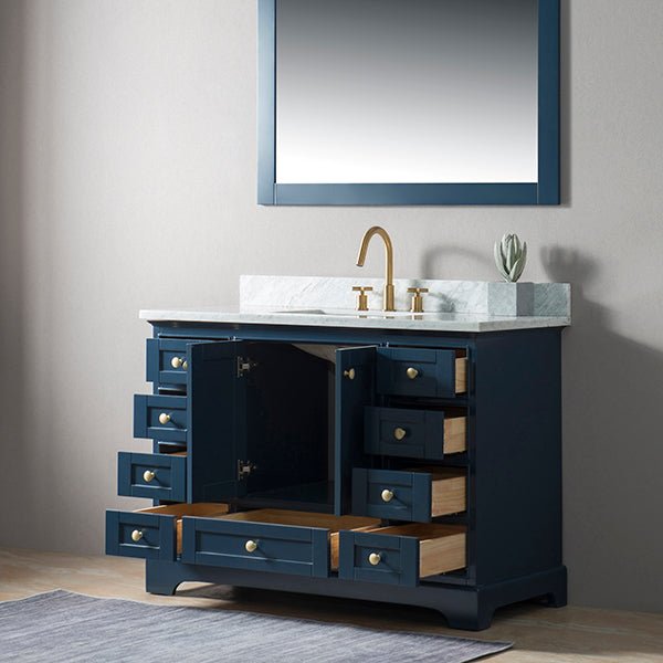 Cascada Arizona 48" Freestanding Bathroom Vanity With White Carrara Marble Countertop