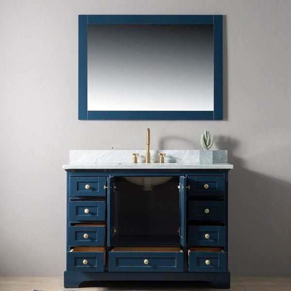 Cascada Arizona 48" Freestanding Bathroom Vanity With White Carrara Marble Countertop