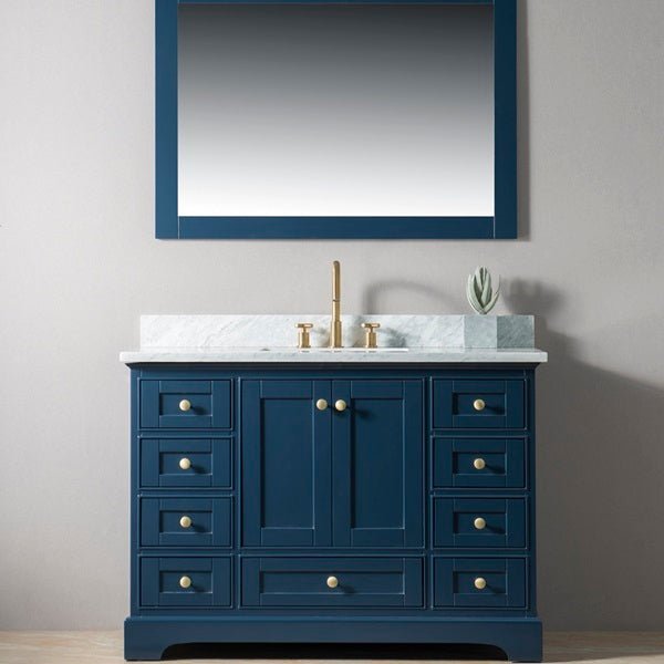 Cascada Arizona 48" Freestanding Bathroom Vanity With White Carrara Marble Countertop
