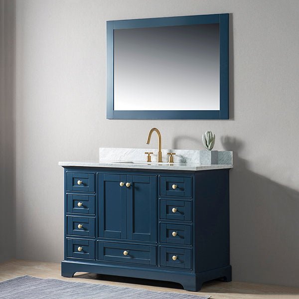 Cascada Arizona 48" Freestanding Bathroom Vanity With White Carrara Marble Countertop