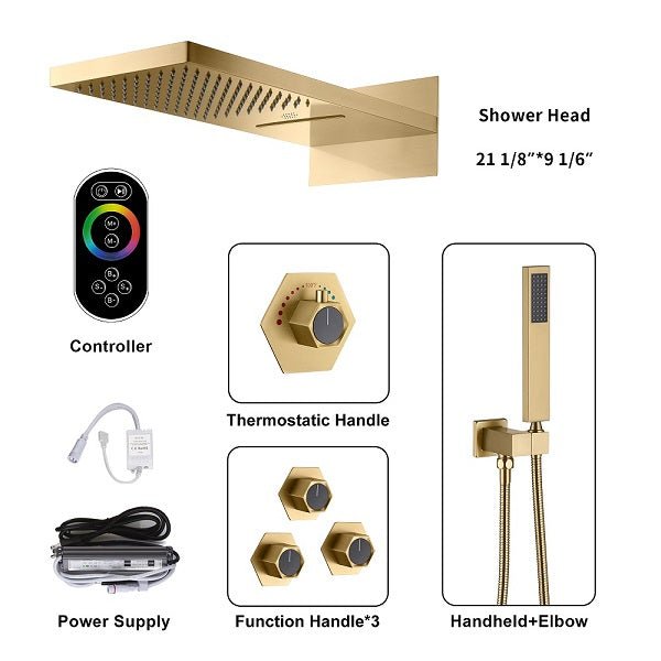 Cascada Aspen 9"x22" Music LED Shower System - Cascada Showers