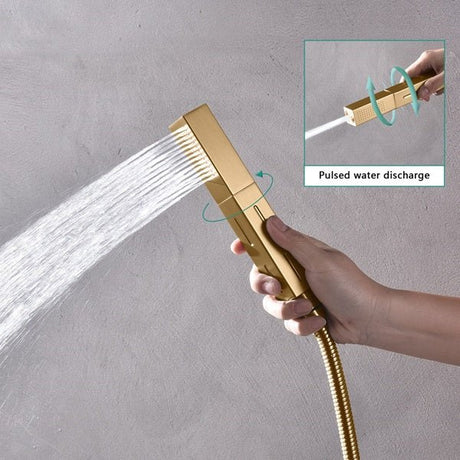Cascada Barcelona 12" Brushed Gold Rain Shower Set - Cascada Showers