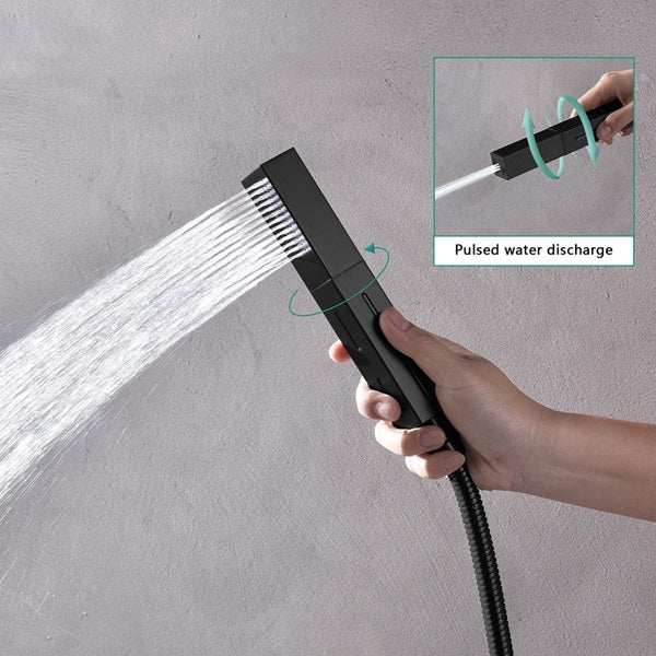 Cascada Barcelona 12" Matte Black Rain Shower Set - Cascada Showers