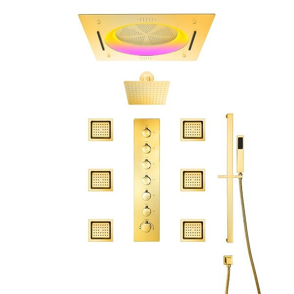 Bluetooth control speaker integrated in shower head for music streaming
