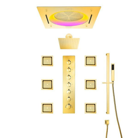 Bluetooth control speaker integrated in shower head for music streaming