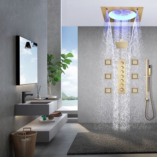 7-knob thermostatic brass valve for precise shower function control