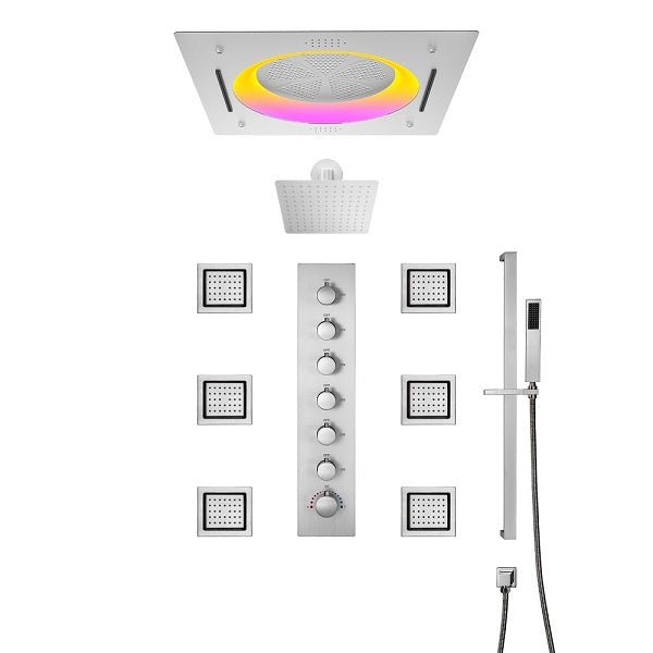 Cascada Bellagio 22" LED Music Dual Rainfall Shower System