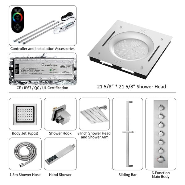 Technical layout showing valve and jet placements for Bellagio shower