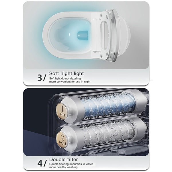 Heated toilet seat and warm air drying vent.