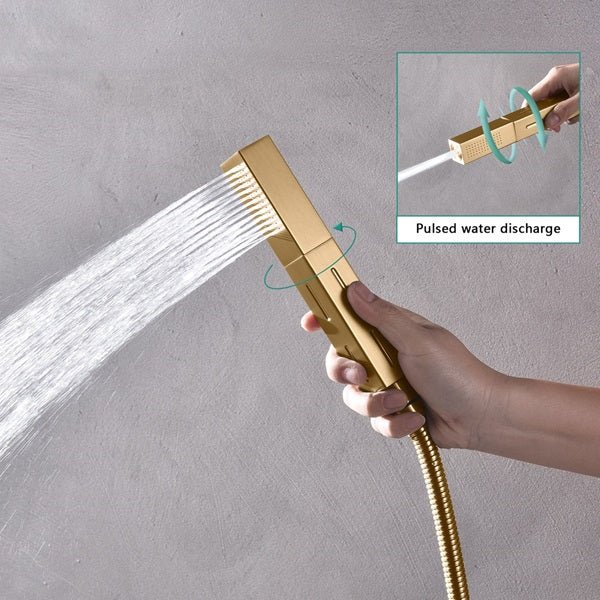 Cascada Bilbao 16" Brushed Gold Dual Shower Head System - Cascada Showers
