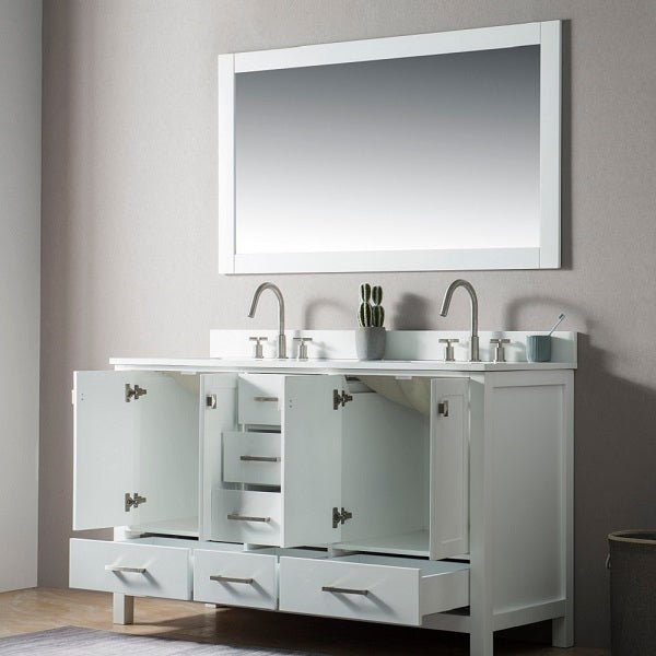 Cascada California 60" Modern Freestanding Bathroom Vanity – Luxury Double Sink Design with Storage