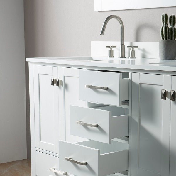 Cascada California 60" Modern Freestanding Bathroom Vanity – Luxury Double Sink Design with Storage