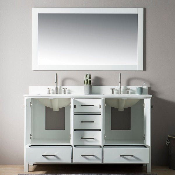 Cascada California 60" Modern Freestanding Bathroom Vanity – Luxury Double Sink Design with Storage