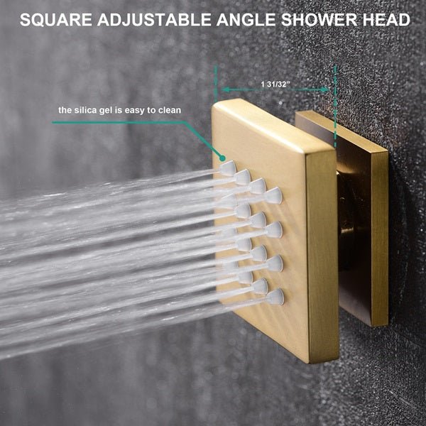 Cascada Camellia 12" Brushed Gold Shower System - Cascada Showers