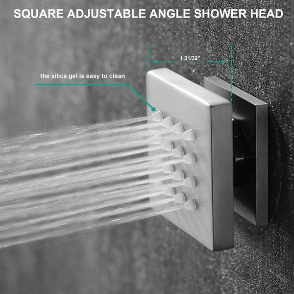 Cascada Camellia 12" Brushed Nickel Shower System - Cascada Showers