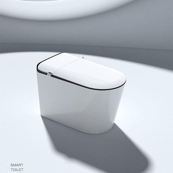 White smart toilet on a gray background