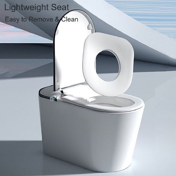 Toilet with a detachable seat on a modern bathroom background
