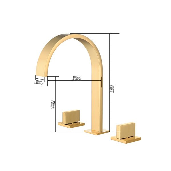 Cascada Classic Design Waterfall Bathroom Sink Faucet with 2 Square Knobs - Cascada Showers