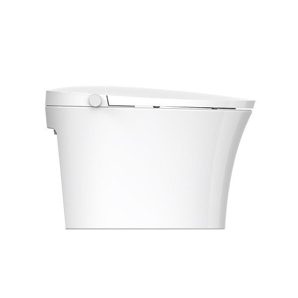 Side profile of Cascada Cliff floor-mounted smart bidet toilet showing slim one-piece design