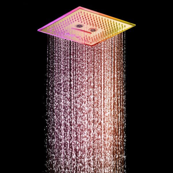 Cascada Davos 16" Brushed Gold LED Music Shower System - Cascada Showers