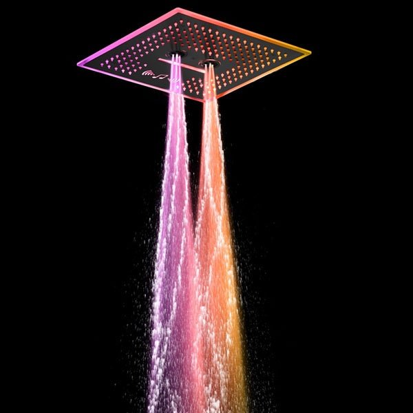 Cascada Davos 16" Matte Black LED Music Shower System - Cascada Showers