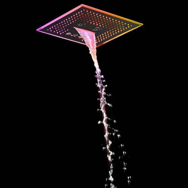 Cascada Davos 16" Matte Black LED Music Shower System - Cascada Showers