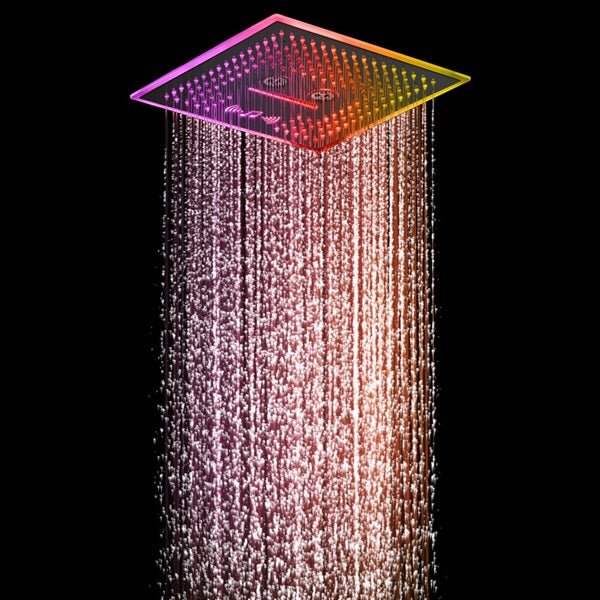 Cascada Davos 16" Matte Black LED Music Shower System - Cascada Showers