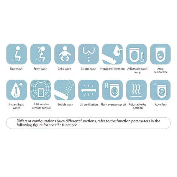 Cascada Florence smart toilet wireless remote control with wall-mount bracket included